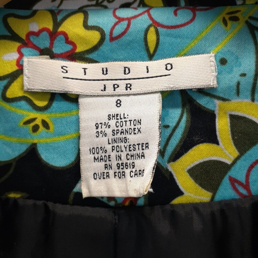 Studio JPR Women’s Sz 8 Multicolor Sleeveless Blazer Style Vest Floral (Altered) - Picture 3 of 12